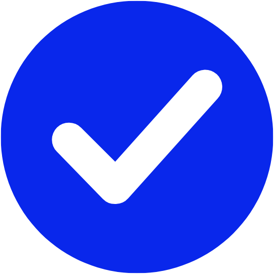 chek mark vivid blue