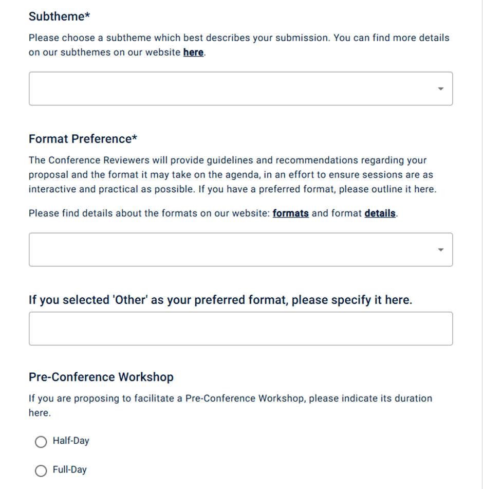 CfP Proposal Form Preview 2